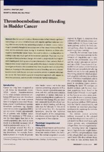 Thromboembolism and bleeding in bladder cancer.